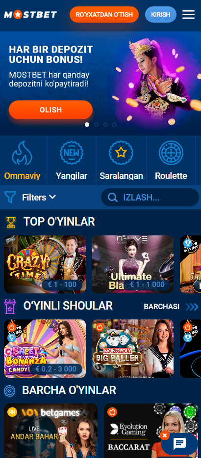 Mostbet onlayn casino